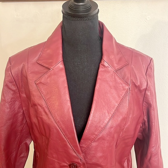 Chadwick’s Red 100% Genuine Leather Plus Size Jacket, Sz. 14P. - Picture 4 of 15